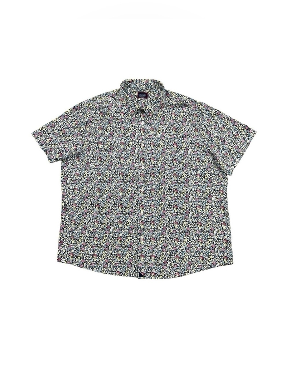 UNTUCKit Britton Shirt XXXL Floral Button Down Navy Short Sleeve Stretch
